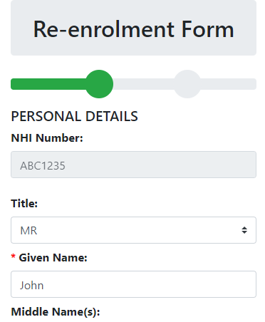 re enrolment form mobile short